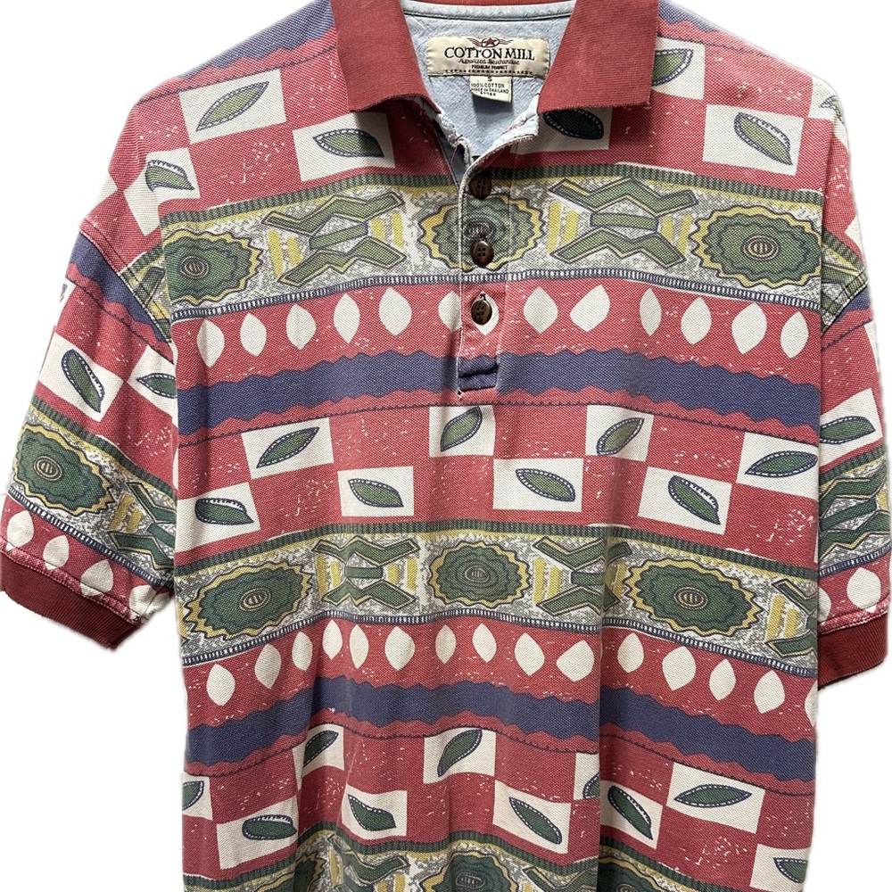 Vintage 90's Patterned Polo Shirt